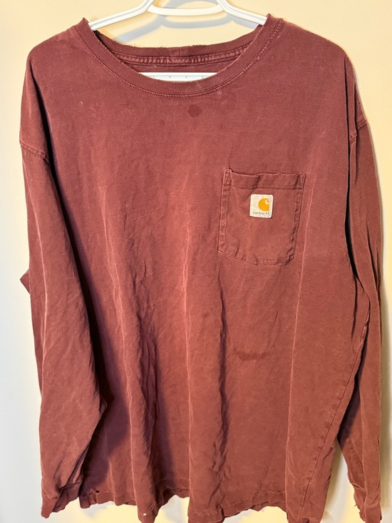 Carhartt Other - Carhartt Long Sleeve Pocket Tee - Burgundy